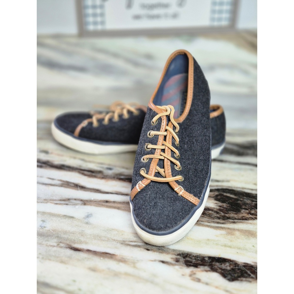 Sperry Top-Sider Seacoast Wool Charcoal Grey Tan Sneakers Womens 9 M Coastal‎